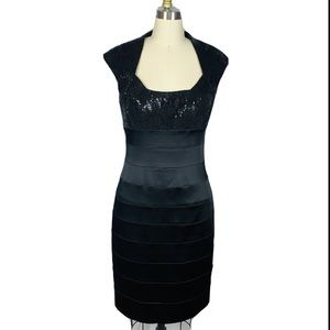 Jax Sequin Satin Cocktail Party Dress